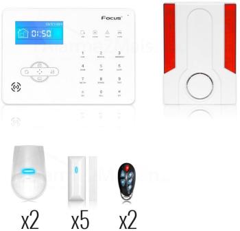 Alarme Maison Sans Fil RTC - 4 à 5 Pièces Alarme Maison Sans Fil RTC