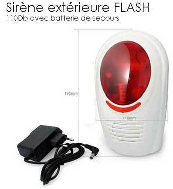 SIRENE ALARME EXTERIEURE avec flash