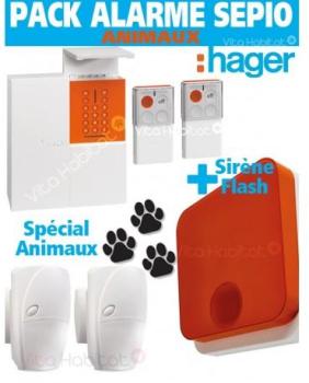 Pack Alarme SEPIO ANIMAUX RLP304F + Sirene Exterie