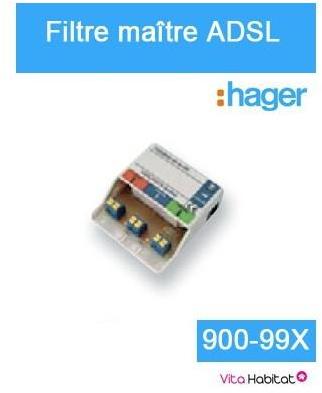 Filtre maître ADSL - Hager logisty - 900-99X Filtre maître ADSL - Hager