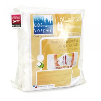 Protège matelas 160x200 cm Bonnet 30cm - AUBIN 100