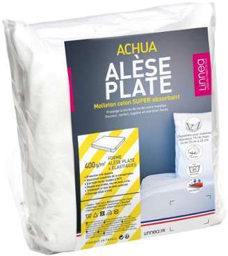 Alèse plate 80x190 cm ACHUA - Molleton 100% coton