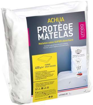 Protège matelas 90x190 cm ACHUA - Molleton 100% co