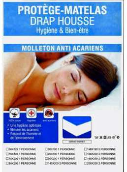 Protège matelas Molleton 70x190 anti acariens Protège matelas Molleton 70x190