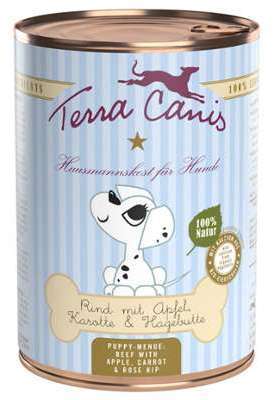 Terra Canis 6 x 400 g pour chiot - lot mixte b uf volaille Terra Canis 6 x 400 g pour