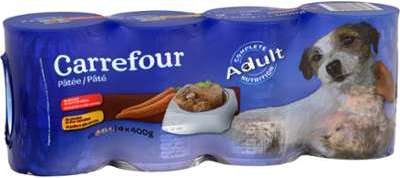 Pâtée pour chiens Adult b uf poulet Carrefour - les Pâtée pour chiens Adult b