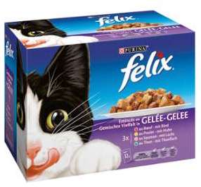 Pâtée pour chats émincés en gelée viande poisson Félix Pâtée pour chats émincés en