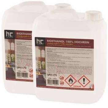 Bioéthanol à 100% dénaturé 18 x 5 L - HöFER CHEMIE