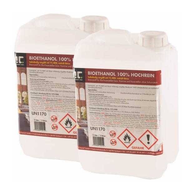 Bioéthanol à 100 % dénaturé 20 x 3 L - HöFER CHEMI