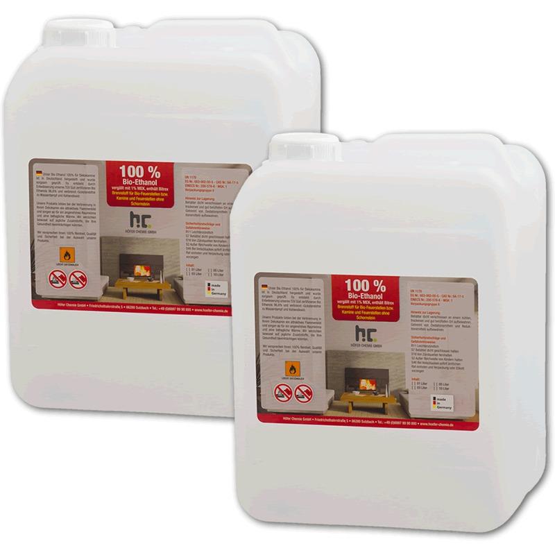 Bioéthanol à 100% dénaturé 4 x 5 L - HöFER CHEMIE
