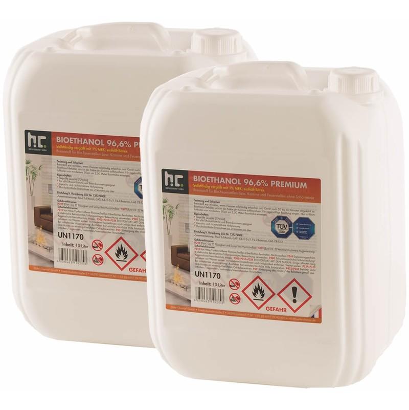 Bioéthanol à 96,6% dénaturé 12 x 10 L - HöFER CHEM