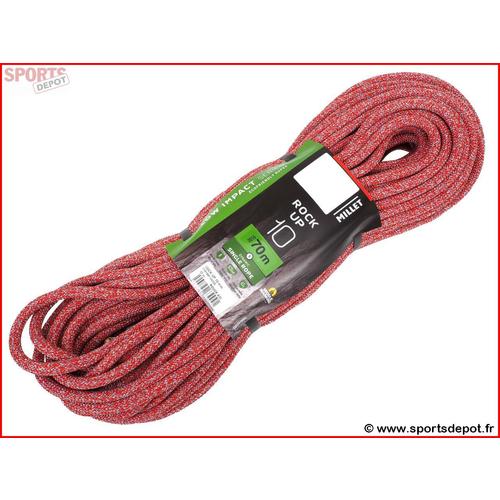 Corde escalade Millet - Rock up 70 m 10 mm rouge -