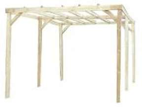 HABRITA - Carport en bois autoclavé toit plat