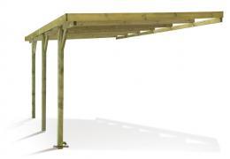 MADEIRA - Carport adossé 1 voiture bois traité aut