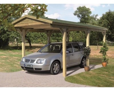 Carport 14,73m² en bois autoclave FSC toit double