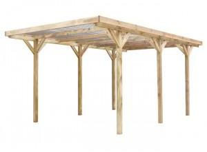 Carport en Bois MAX 304x512 H225 couverture PVC po