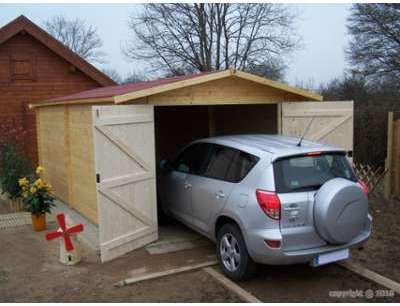 Garage voiture en bois Dorna 3 70 x 5 67 m ép 28mm Garage voiture en bois Dorna