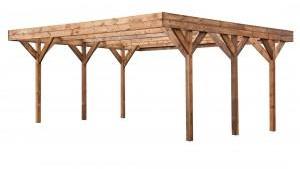 Carport en bois 6.00 x 5.10 m - couverture PVC ver