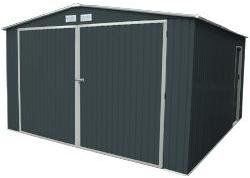 Garage en métal gris 18.5 m2 avec porte de service