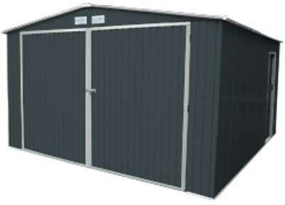 Garage en métal gris 20 m2 et kit dancrage inclus