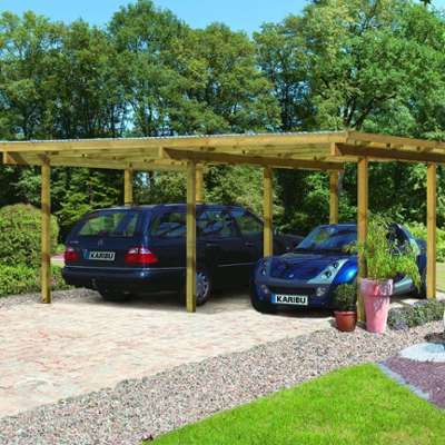 Carport Double 38.25 m² Eco 2 en épicéa autoclave