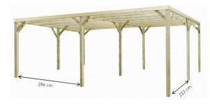 Carport en bois Monza Due - 5.00 x 6.00 m