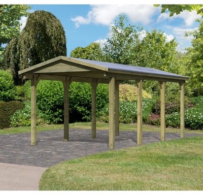 Carport simple 19,60m² en bois autoclave FSC Karib