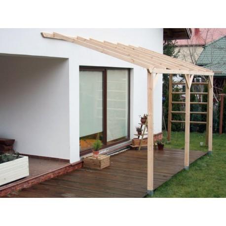 Carport adossé en pin traité autoclave 15m² Habrit