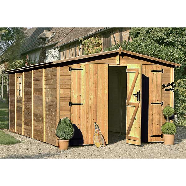 Garage en bois traité Albatros 16,4m² - 19mm