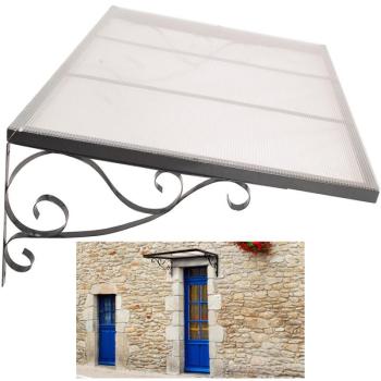 Auvent marquise de porte en fer design rétro 80X10