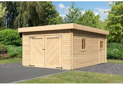Garage en bois 40mm Karibu avec toit plat