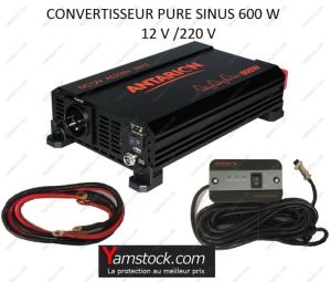 Convertisseur de tension pur sinus 600w 12v / 220v