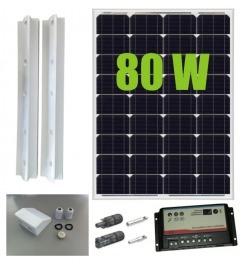 Kit panneau solaire 80W 12V Camping Car