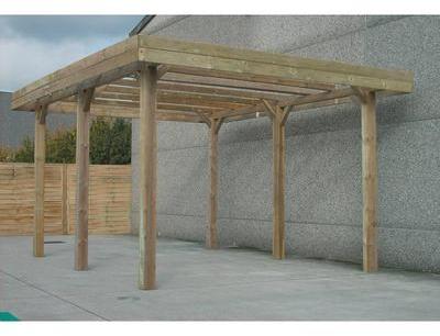 Carport modulaire en pin traité autoclave 30m² 6x5