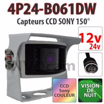 Caméra de recul blanche CCD Sony 12 24v angle 150 Audio Caméra de recul blanche CCD