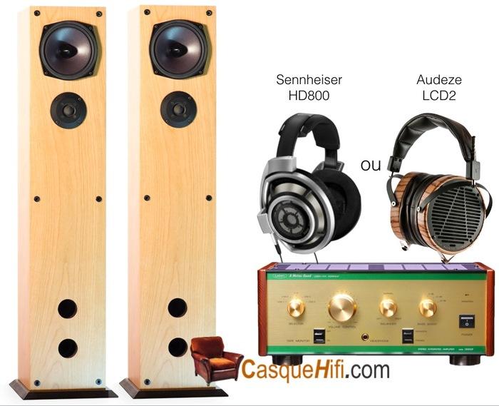 LEBEN CS300SX ampli à tubes sur enceintes LOUVET L