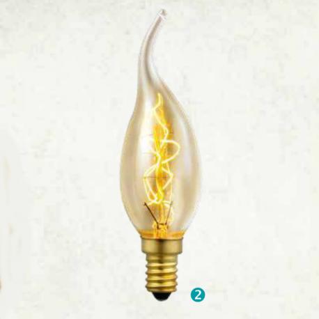 Ampoule filament carbone décorative 2 E14 40W vint
