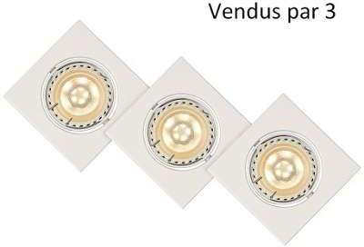 Lot de 3 spots encastrables Focus L8 cm - Blanc