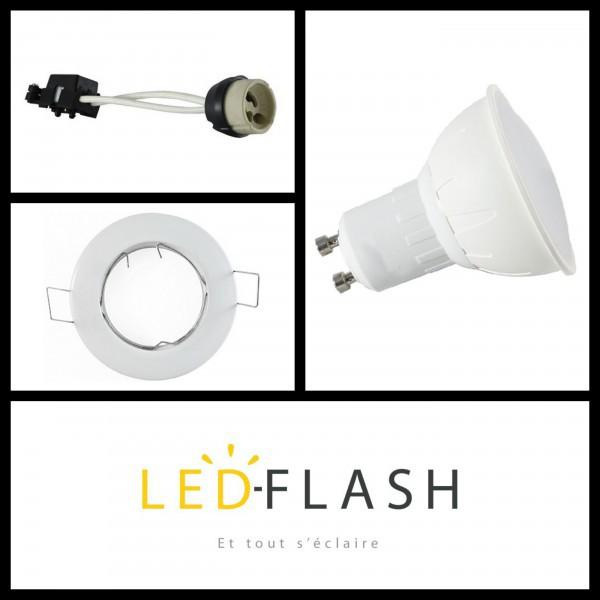 Kit spot led GU10 6 watt (eq. 50 watt) Dimmable