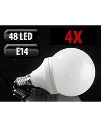 4 Ampoules 48 LED SMD E14 blanc chaud 4 Ampoules 48 LED SMD E14