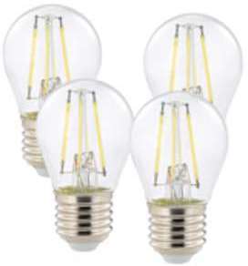 4 ampoules LED à filament - culot E27 - forme Goutte 4 ampoules LED à filament