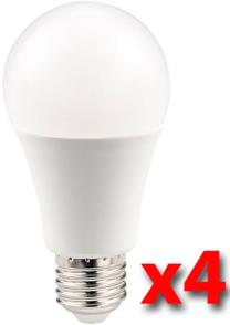 Pack de 4 ampoules LED 10 W E27 haute efficience énergétique Pack de 4 ampoules LED 10