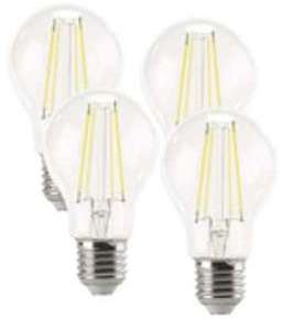 4 ampoules Poire LED à filament A E27 6 W 806 lm 360 4 ampoules Poire LED à filament