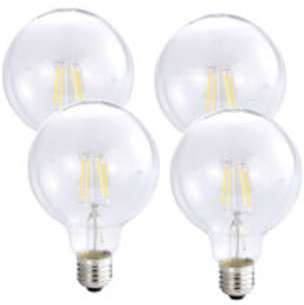 4 ampoules Globe LED à filament A E27 6 W 600 lm 360 4 ampoules Globe LED à filament
