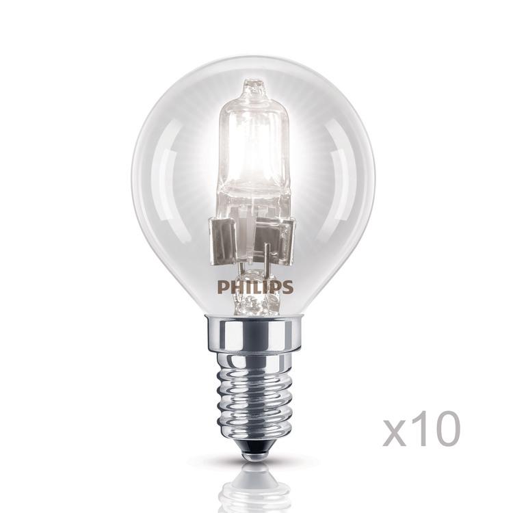 Lot de 10 ampoules Eco Halogène sphérique 28W = 35