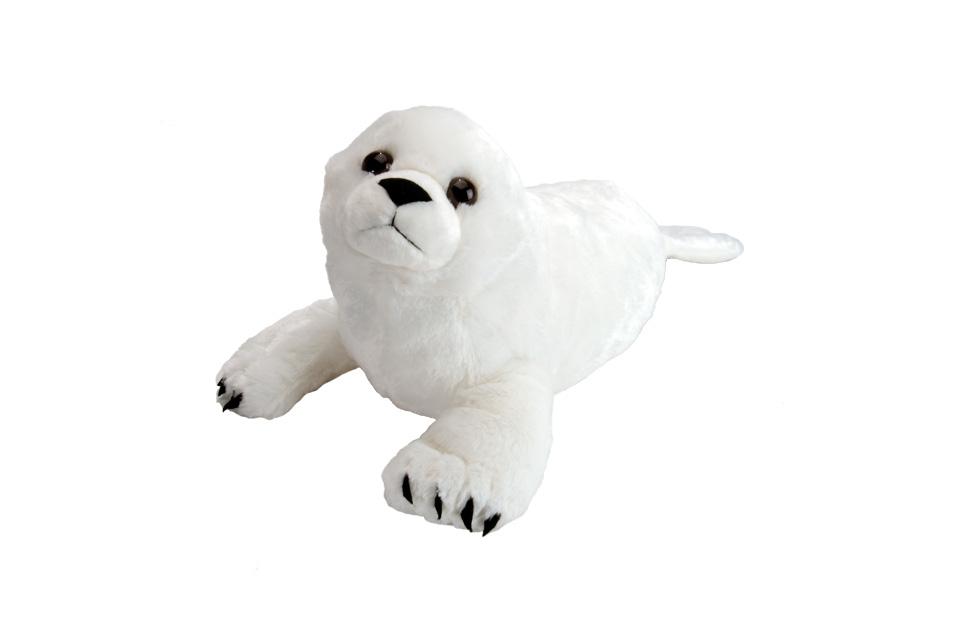 Peluche phoque blanc Happy 36 cm