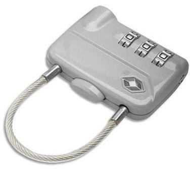 Cadenas 3 chiffres avec câble en métal Coloris sil