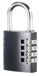 Cadenas à code 4 chiffres - en aluminium - 38 mm