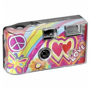 Appareil photo jetable Love rouge avec flash LOT