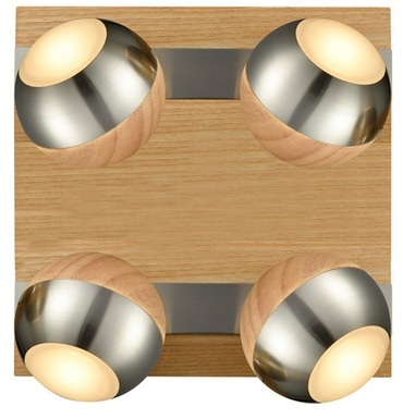 Spot Verus - 22 x 22 cm - Bois, acier, chrome